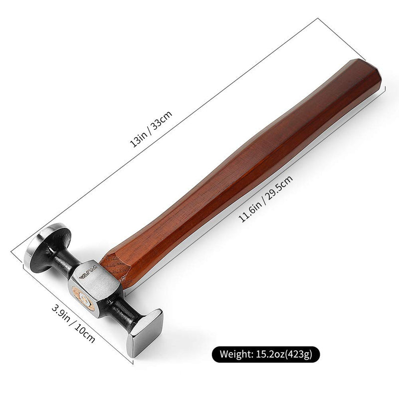 WUTA Leather Mallet Hammer Carbon Steel Double Head Hammer Cobbler Hammer for Professional Leather Craft Tool