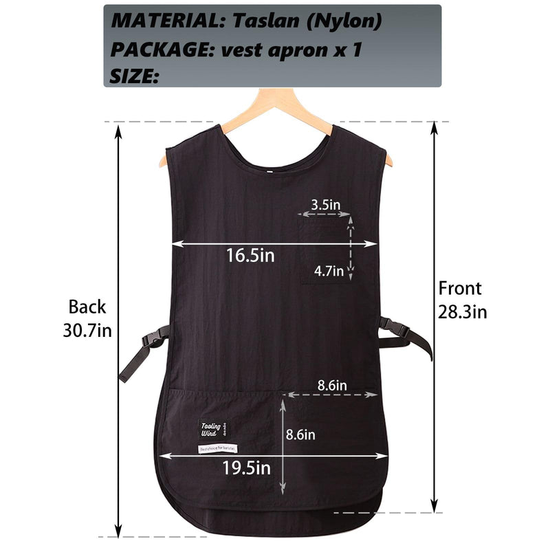 Barber Smock Waterproof Hair Stylist Apron with 4 Pockets Hairdresser Apron Barber Vest Barber Jackets for Women Men Cosmetology Apron Stylist Smock Plus Size Black