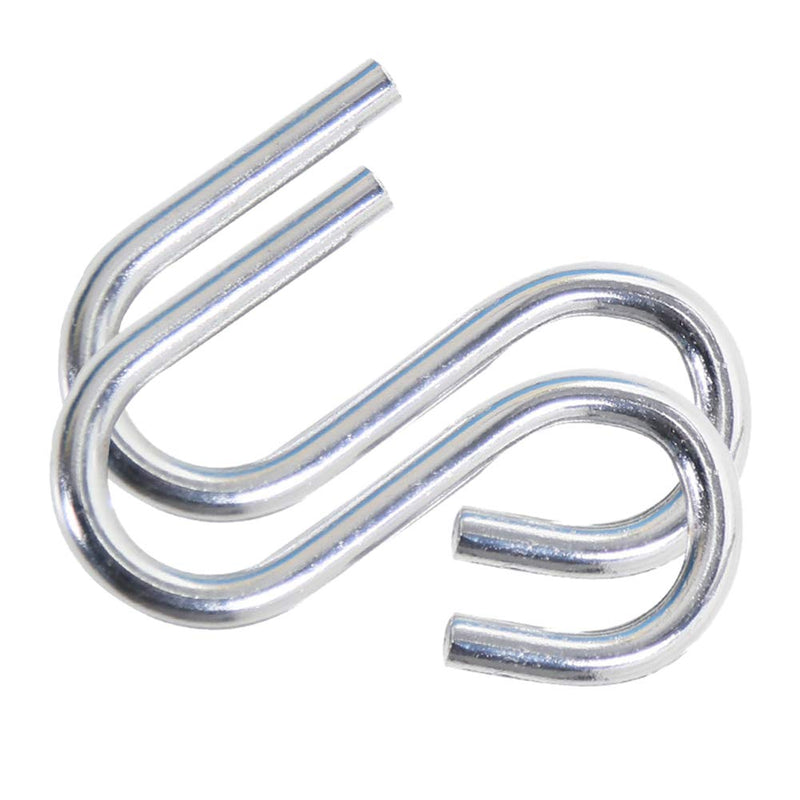 Heavy Duty S Hooks, 2pcs Stainless Steel Fishing Hiking Hammock Hook S Shaped Hooks Thickness Hammock Hanging S Shape Hooks Silver