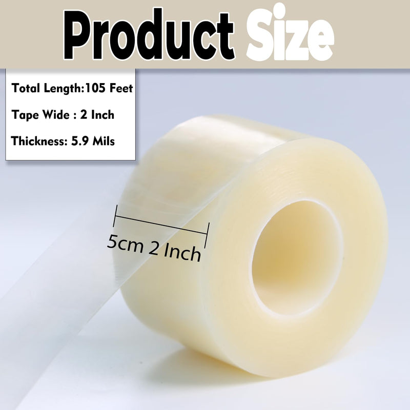 Transparent Window Seal Weather Sealing Tape 2 Inch x 35 Yards Weather Stripping Residue Free Clear Window Insulation Tape for Shower Glass Gaps and Doors Windproof Tape 2 IN - 35 Yards