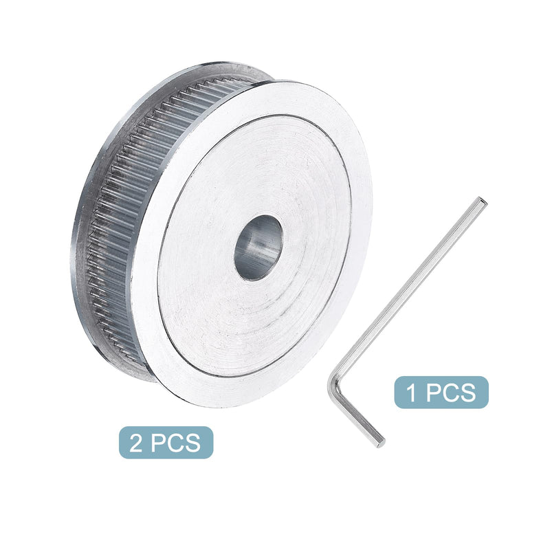 uxcell 2pcs GT-2 Pulley Synchronous Wheel 80 Teeth 10mm Bore, Fit with 10mm Width Belt, Aluminum Alloy Timing Pulley Wheel with a Wrench for 3D Printer, CNC Machine