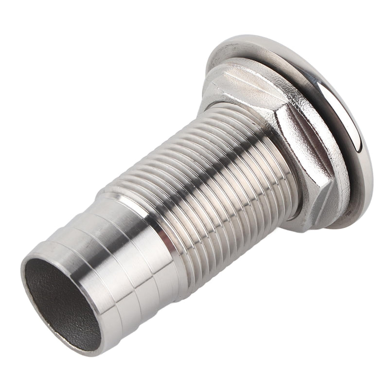 Tissting Thru-Hull Valve Fitting, 1" Boat Thru Hull Marine Straight Thru Hull Fitting 316 Stainless Steel Water Drain Outlet Plumbing Valve Hose Thru Drain Connector for Boat, Yachts(1in) 1in
