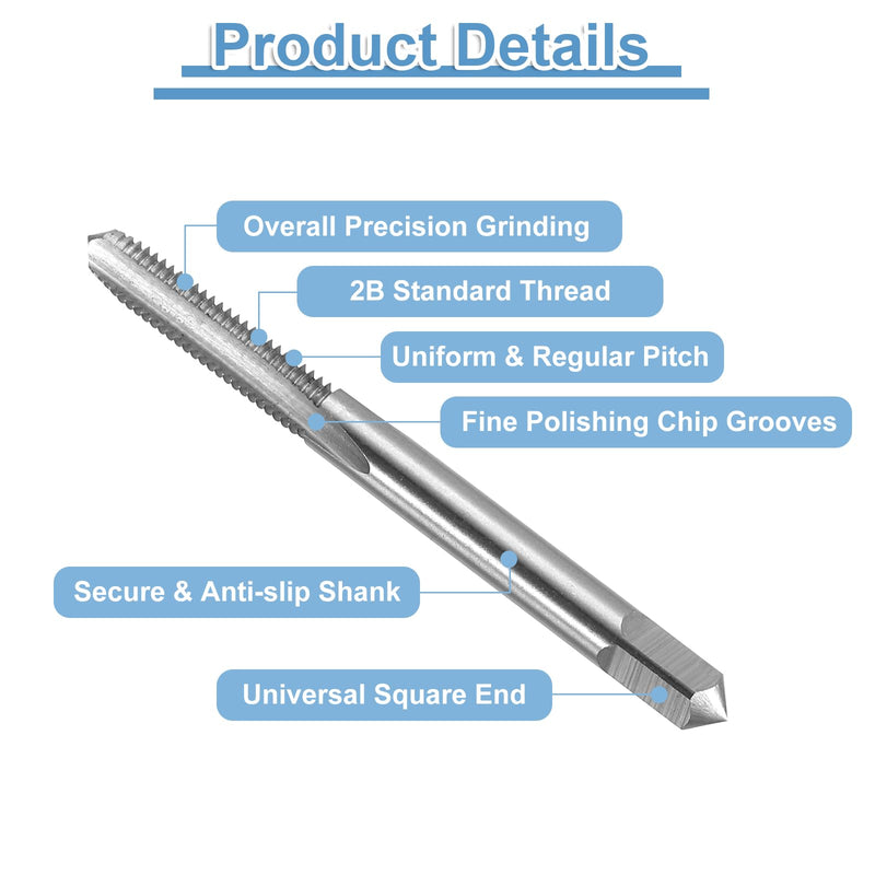 uxcell 15pcs Straight Flute Thread Tap, 10-32 UNF Screw Threading Tapping Tool Thread Milling Machine Taps, High-Speed Steel 6542 (HSS 6542)