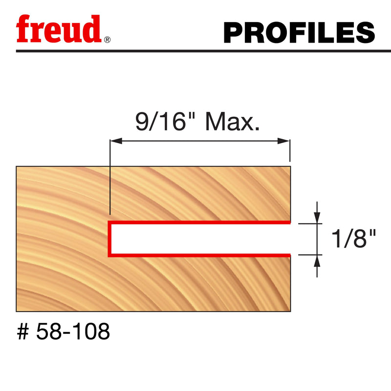 Freud 58-108: 9/16" depth x 1/8" Slot Four Wing Slotting Cutter