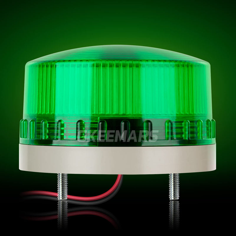 GKEEMARS Round LED Warning Lamp, No Sound AC110V Industrial Signal Flashing Light for Security (Green) Green