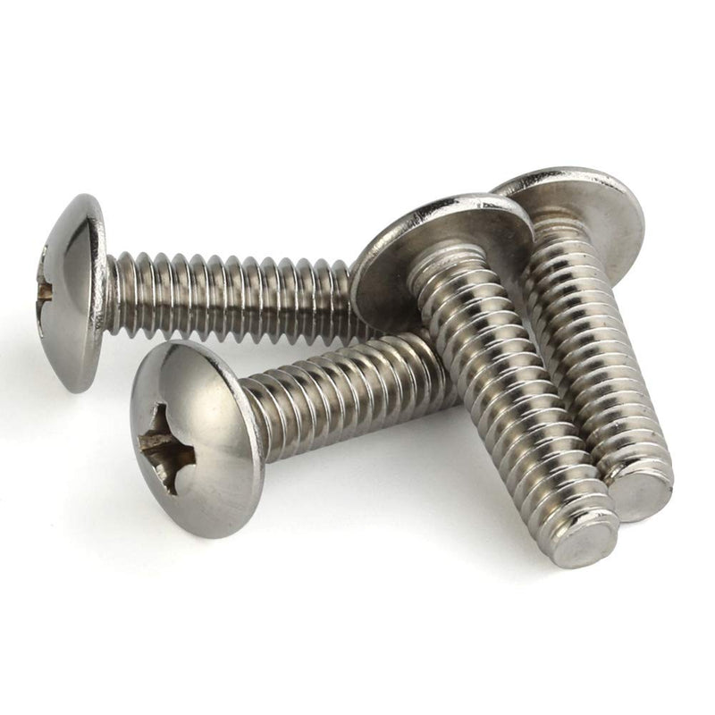 #10-24 x 1" Truss Head Machine Screws, Full Thread, 18-8 Stainless Steel, Quantity 50 #10-24 x 1"