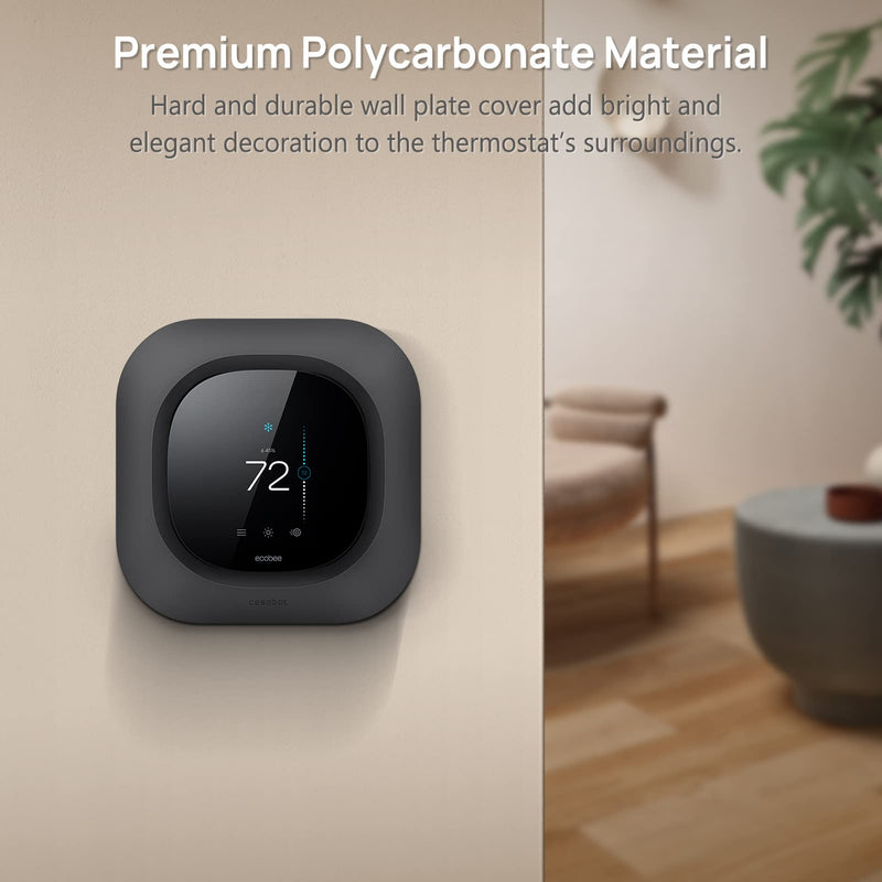 CaseBot Wall Plate for 2022 Ecobee Smart Thermostat Premium & 2022 Ecobee Smart Thermostat Enhanced, Practical and Stylish Trim Kit Bracket Mount Cover, Easy Installation, Matte Black