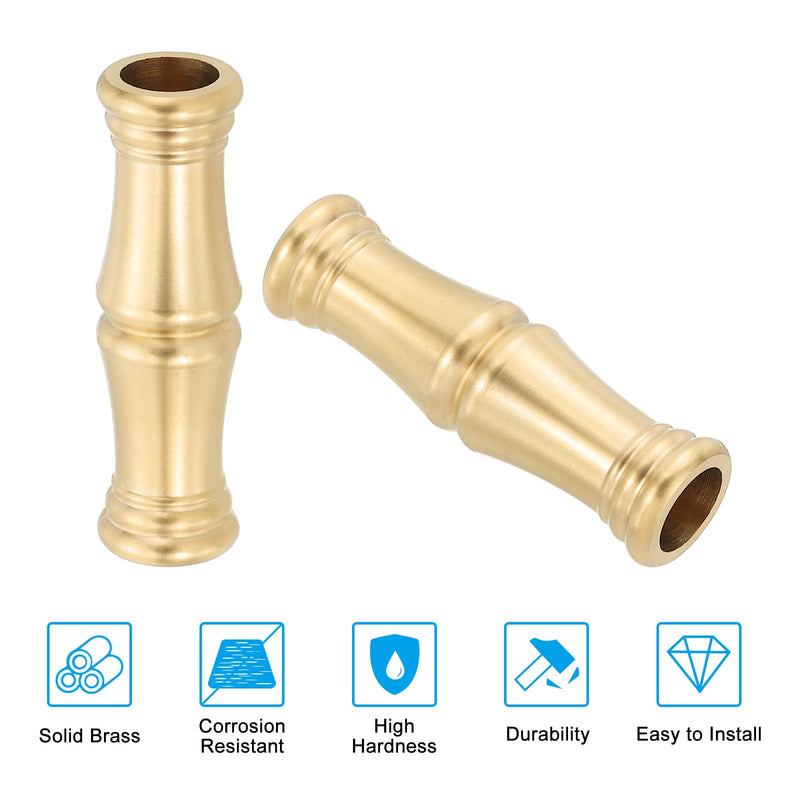 PATIKIL Lamp Solid Brass Spindle, 3 Pcs Turned Brass Spindle Slips Lamp Finial Pipe Light Fixture for 1/8 IP or M10 Lamp Rod Light Repair Decoration, 15.5 x 54mm
