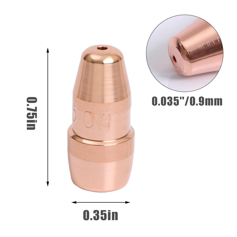 20Pcs VTS35 Contact Tips .035/0.9mm for Tweco Fusion 140 180 220 250 | Conductive Welding Tips, 1110-1310 Velocity Light Duty Consumables for MIG Welding Guns, MIG Gun Replacement Accessories VTS35-20pk