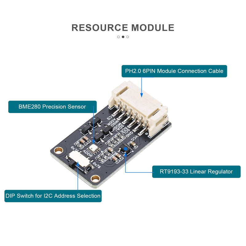 BME280 Environmental Sensor, Temperature Humidity Pressure Module, High Accuracy, I2C/SPI Interface,Compatible with Arduino/Raspberry Pi/STM32