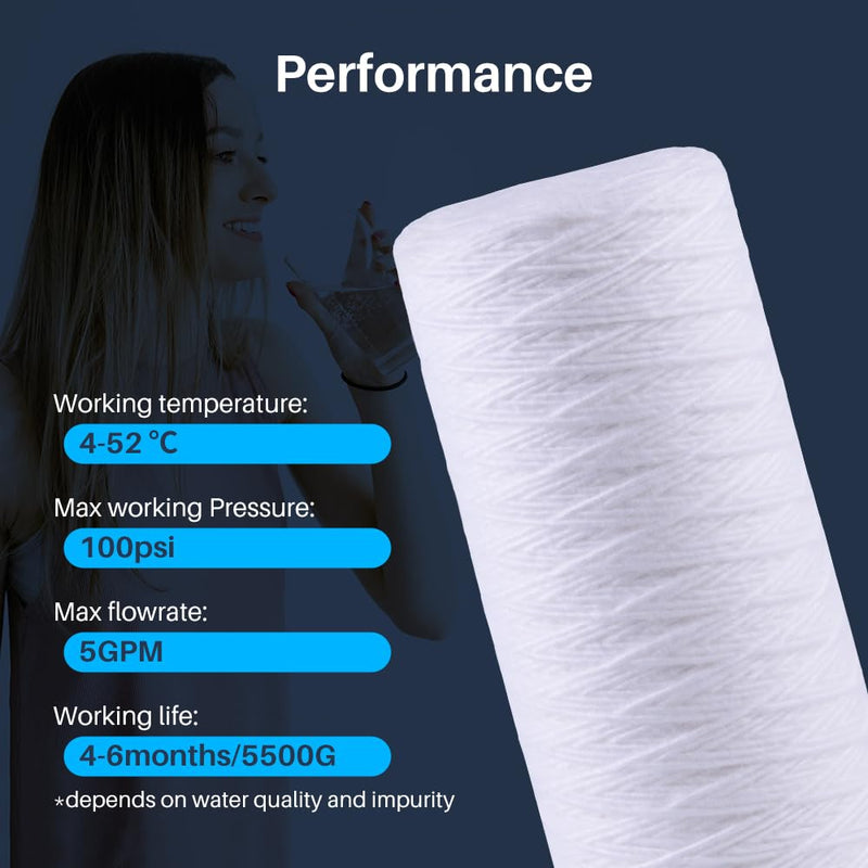 CFS – Large Capacity Sediment Water Filter Cartridge Compatible with Campbell HDSC5 Models – Removes Bad Taste – Whole House Replacement Filter Cartridge – 5 Micron – 9 3/4" Cartridge (1 Pack) 1 Pack