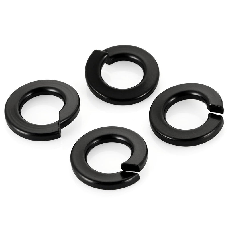 M6 Black Spring Lock Washer, 304 Stainless Steel, Black Coating Split Lock Washer Elastic Gasket, for Screws Fasteners, 50 PCS M6