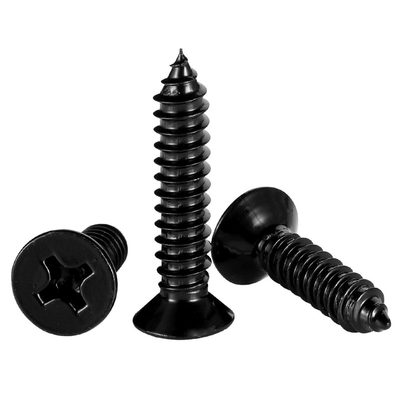 #10 x 2 Wood Screws Flat Head Fast Self Tapping Drywall Screws 18-8 Stainless Steel 304 Black Finish, 50 PCS #10 x 2"