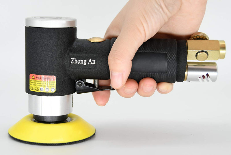 2 3-inch Mini Orbital Sander da sander Air Dual Action Sander Air Polisher Super Smooth and Swirl Freely for Auto Body Work (BLACK) Black