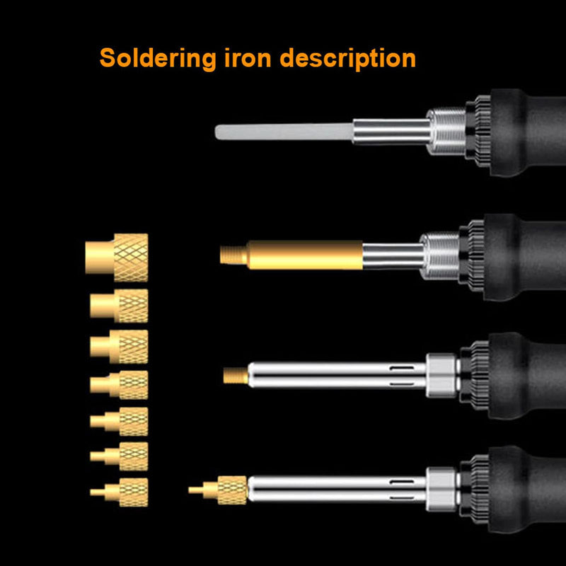 Heat Set Insert Press with Soldering Iron and M2-M8 Tips for Threaded Inserts Plastic and 3D Printing Components(LM Shaft)