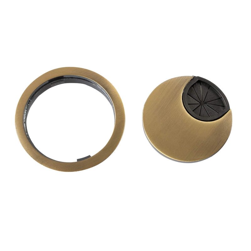Desk Grommet for Wire Organizer,PC Computer Desk Plastic Grommet Cord, Tidy Cable Hole Cover Organizers,2 Pack (60mm, Gold) 60mm