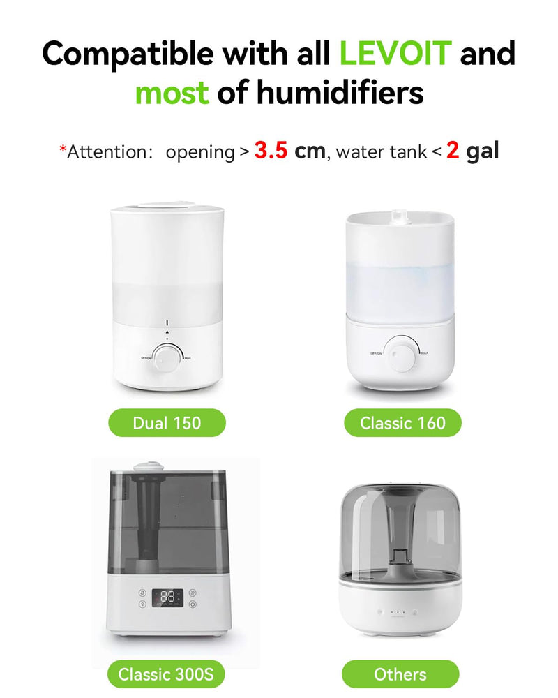 8 Pack Demineralization Cartridge Compatible with All LEVOIT Top Fill Humidifiers, Humidifier Water Cleaners, Efficiently Reduce Dust & Odor