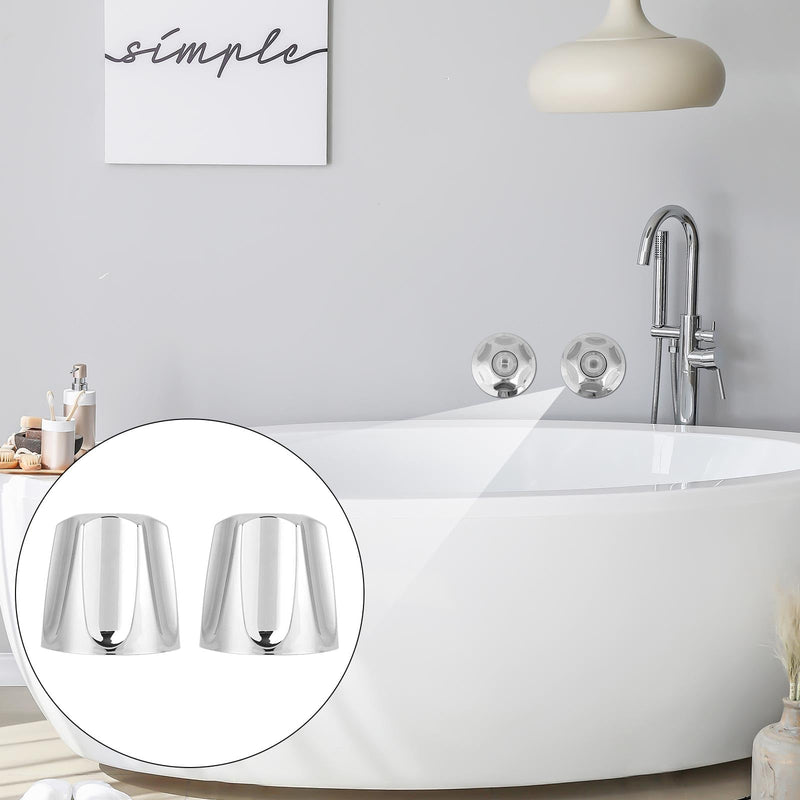 Shower Knobs Replacement Kit 2 Piece, Matte Shower Hot and Cold Tub Knobs Include Base Connectors Screws Bathtub Faucet Handle Remodel Trim Kit Compatible with Pfister Verve (Silver) Silver
