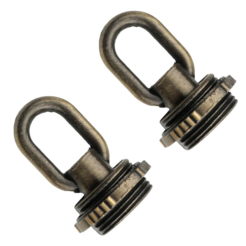 2PCS Crystal Lamp Inner and Outer Threaded Ring Fitting Bronze Zinc Alloy Threaded Ring Eye Nut Ring Nut Fixing Chandelier for Candelabra Lamp Traditional Chandelier Pendant Lamp