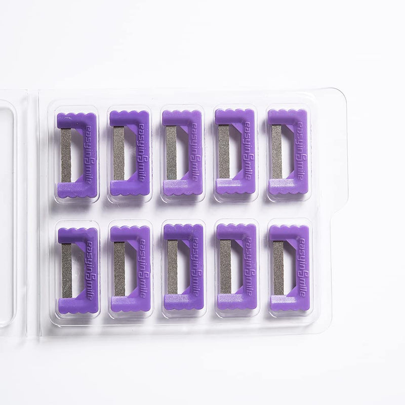 10pcs Easyinsmile IPR Dental Kit Orthodontic Interproximal Enamel Reduction Strips Tooth Polish Abrasive Saw Oral Care Cleaning Tool (Purple) Purple