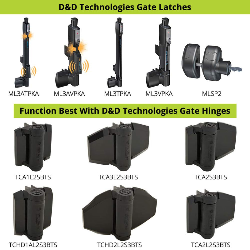 D&D TCHD1AL2S3WTS TruClose Heavy Duty Gate Hinge Square Metal Gates, 2 pcs White Fixed gate gap is 8/10” – gap = gate frame to post