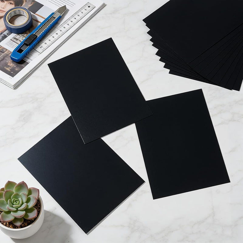OLYCRAFT 12Pcs Black Aluminum Sheets 5x7x1/32(0.0315") Inch Aluminum Engraving Blanks Plate 0.8mm Thin Heat Treatable Metal Plates Rectangle Sheet for Crafting DIY House Decoration Laser Engraving One Size 12