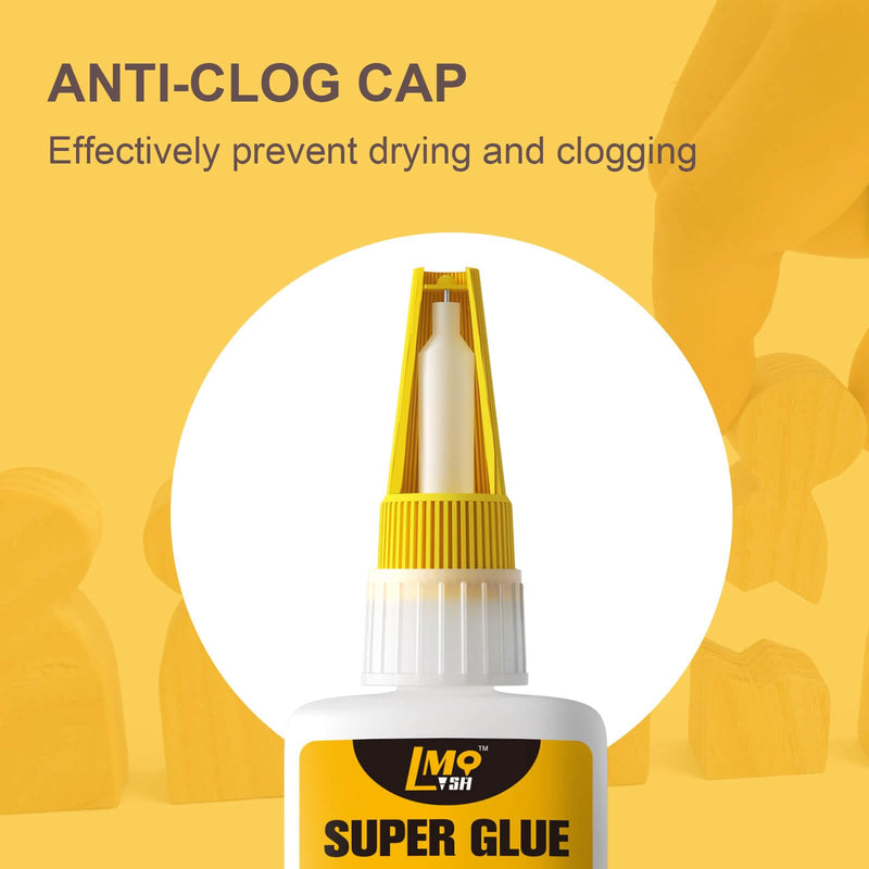 Super Glue Clear Thick CA Glue, Cyanoacrylate Adhesive for Shoe Sole Ceramic Repair Plastic Leather Glass Model Metal Boot Wood Pottery Aquarium Fletching Porcelain Stone, Instant Bonding Waterproof Thick 30g