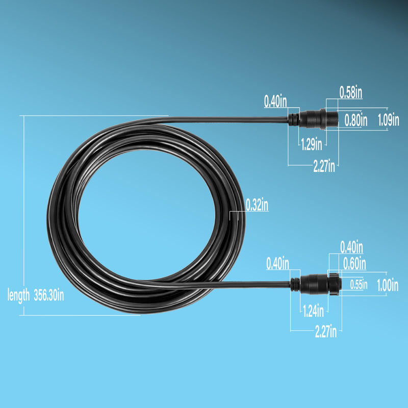 720106-2 EC M3 14W30 Transducer Extension Cable 14-pin Fit for Humminbird APEX XPLORE SOLIX and Onix Series Fish Finder Compatible with Built-in MEGA Imaging (30 Feet) 30 Feet