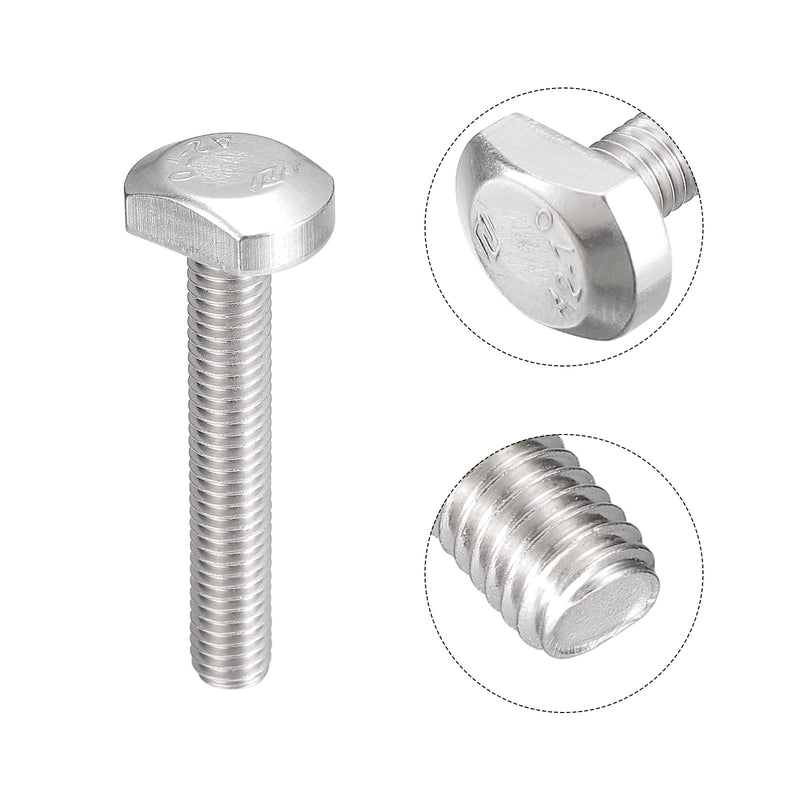 uxcell T-Slot Bolts, 20pcs M5x30mm T Slot Drop-in Stud Sliding Bolts 304 Stainless Steel T Shape Screws for T Track 20