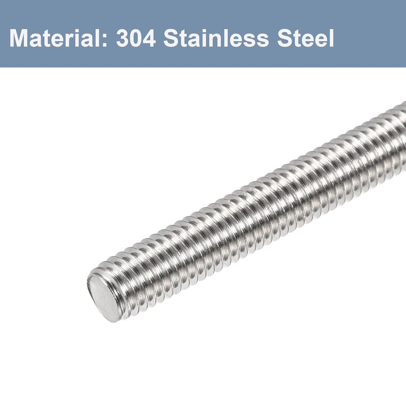 M8 x 150mm Fully Threaded Rod & Studs, 304 Stainless Steel Right Hand Threads Rods, M8-1.25 Thread Pitch for Anchor Bolts, Clamps, Hangers and U-Bolts 2pcs 【with Nuts】 6-Inch