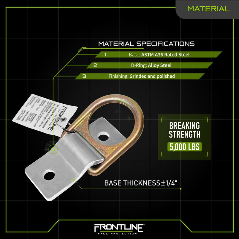 Frontline SBW01 Weld/Bolt-on Steel and Concrete Anchor | ASTM rated steel | can install and tie-off in multiple directions | Reusable Anchor | ANSI, OSHA & EN Compliant