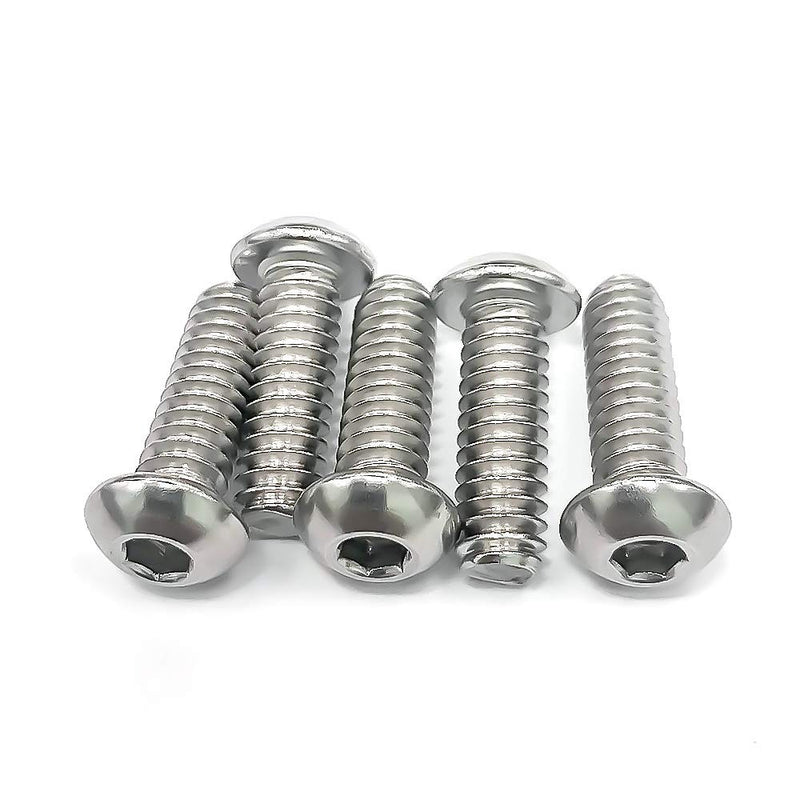 3/8-16 x 1-1/4" Button Head Socket Cap Bolts Screws, 304 Stainless Steel 18-8, Full Thread, Coarse Thread UNC, Allen Hex Drive, 20 PCS 3/8-16 x 1-1/4"