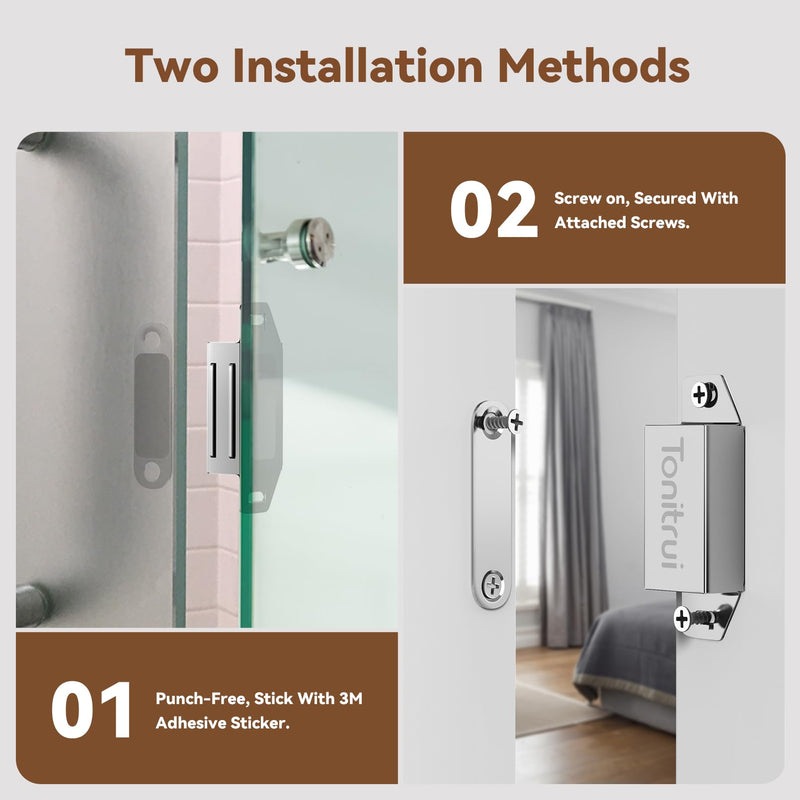Cabinet Door Magnet, Flat Bottom Cabinet Magnetic Catch with Adhesive, Easy to Install,Only Takes 1 Minute,35lb Magnetic Cabinet Door Drawer Latch (Sliver, 4Pack) 4 Silver - 35lb