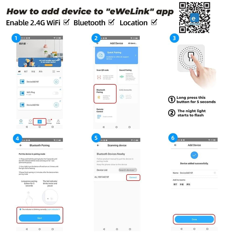 WiFi Smart Switch Relay Module for Home Automation,Add WIFI to access control garage door,eWelink app Remote Dry Contact,Compatible with Alexa,Google assistant (1CH WIFI Bluetooth) 1CH WIFI Bluetooth