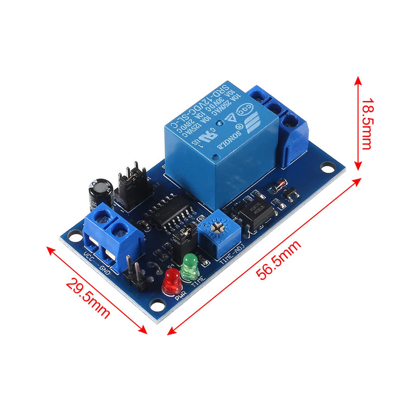 3Pcs DC 12V Delay Relay Module Electronics Delay Relay Turn On Off Switch Module with Timer Adjustment Potentiometer Delay Module LED Indicator