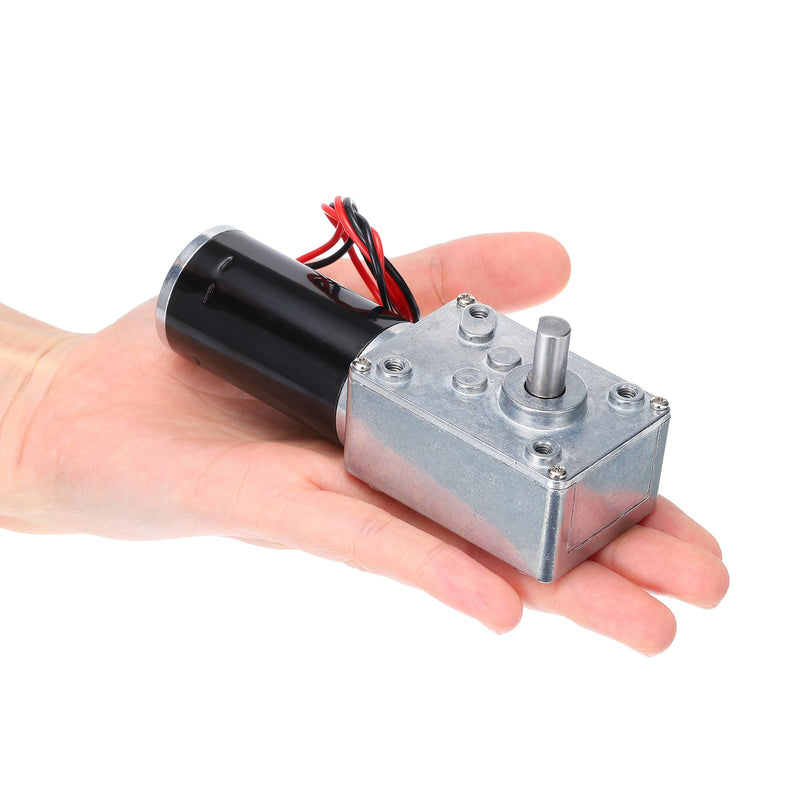 MECCANIXITY DC 12V High Torque Turbine Worm Geared Motor with 8mm Shaft 60RPM Geared Motor with Wire for Electric Fireplace 60 RPM