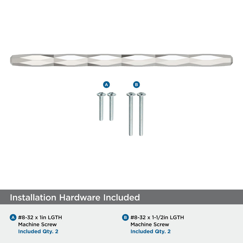 Amerock St. Vincent 8 inch (203 mm) Center-to-Center Polished Nickel Cabinet Pull, BP55500PN