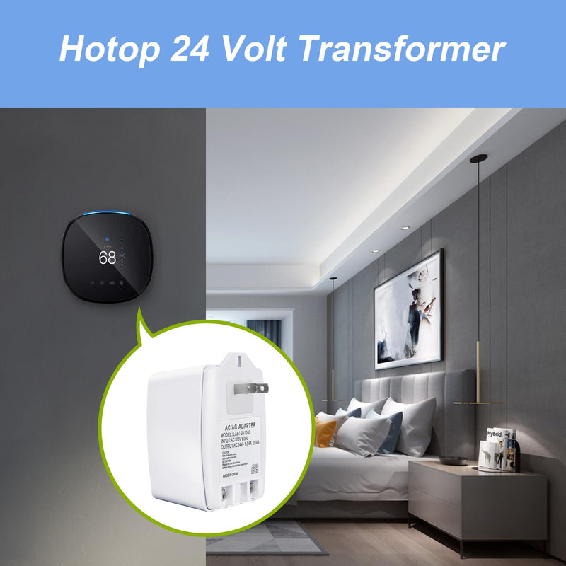 24V AC Transformer, 24 Volt 25VA Door Bell Transformers Compatible with Nest, Ecobee, Sensi, Honeywell, Nest Hello and All Versions of Ring Doorbells Thermostat