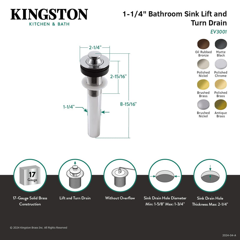 Kingston Brass EV3006 Serena Widespread Bathroom Faucet with Brass Pop-Up, Polished Nickel, 8.94 x 2.25 x 2.25