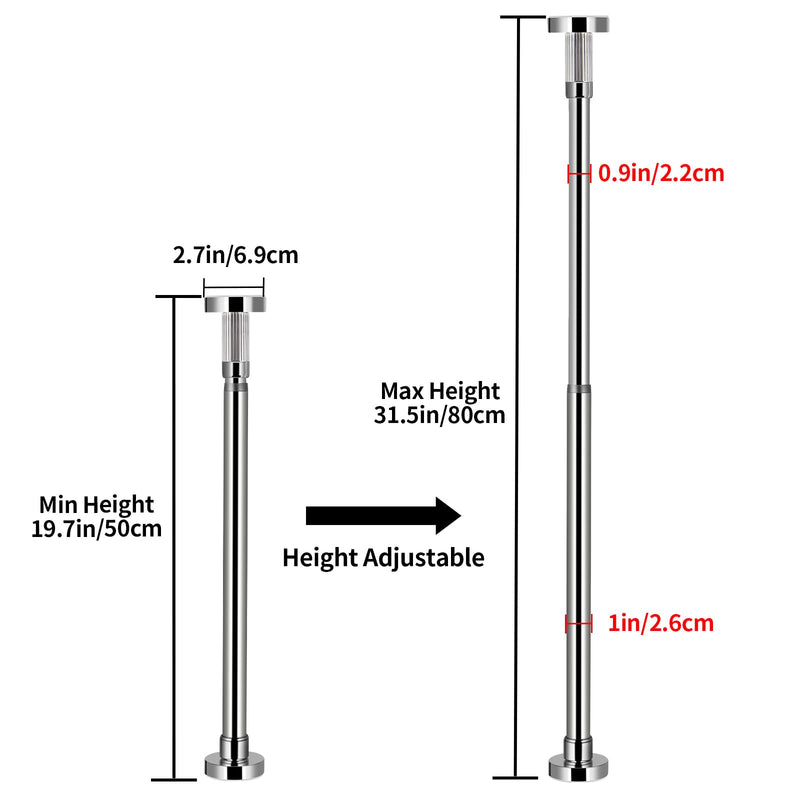 2 Pcs Undermount Sink Brackets Adjustable, Stainless Steel Sink Support Legs, Drill Free Sink Installation and Repair Kit System for Kitchen, Bathroom (19.7"-31.5")
