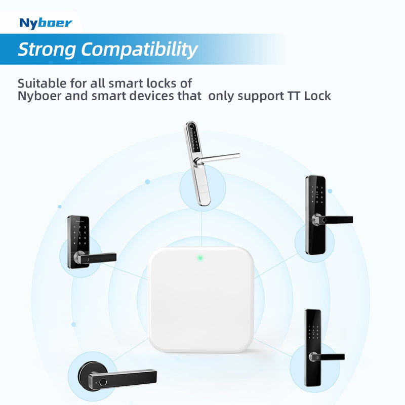 Wi-Fi Gateway Remotely Control Smart Fingerprint Door Lock with TT Lock App, Gateway Smart Hub Compatible with Alexa Voice Control,Electronic Lock Assemblies by Nyboer C-Gateway