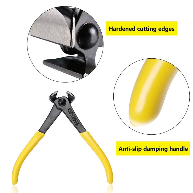 2 Packs End Cutting Nippers Pliers Nail Puller Tool Carpenters Pincers Cutting Nail Remover Tool for Carpenters Construction Floor Installing