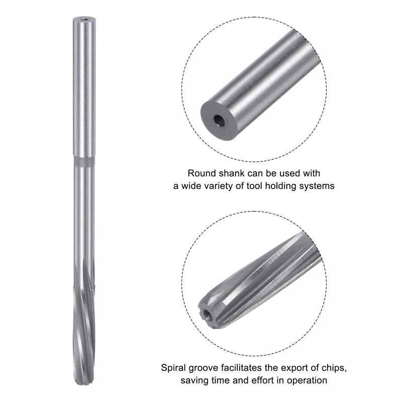 uxcell Chucking Reamers, 7mm H7 4241 High Speed Steel Spiral Flutes Lathe Machine Reamer Milling Cutter