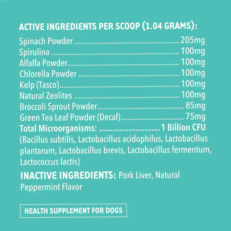 iHeartDogs Clean Teeth & Fresh Breath Dental Powder for Dogs - Targets Tartar & Bad Breath - Natural Herbal Blend with Kelp, Probiotics - Mint, 90 Servings