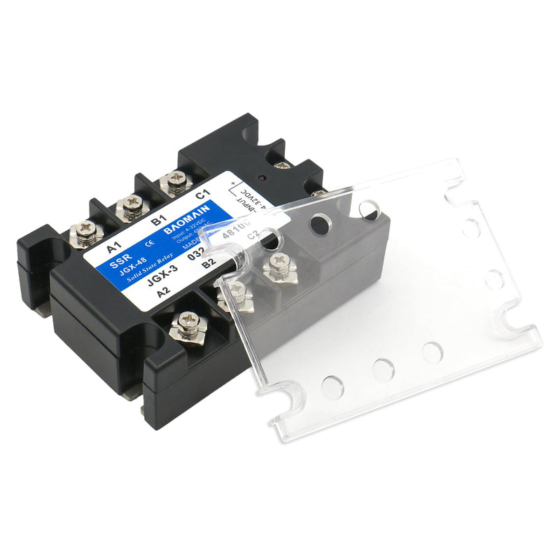 Baomain 3 Phase Solid State Relay JGX-3340A 4-32 VDC Input 480VAC 40 Amp Output DC/AC
