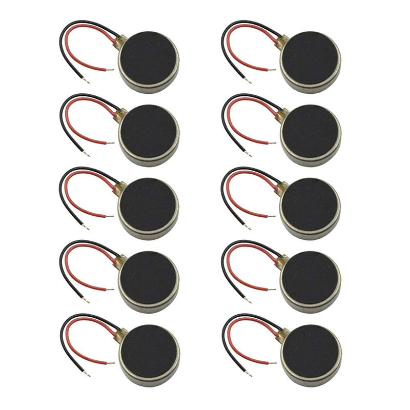 DC3V Mini Tiny Vibration Motors 12000rpm 1030 Flat Coin Button-Type Micro DC Tablet Pager Mobile Cell Phone Vibrating Motor - (10 Pcs)