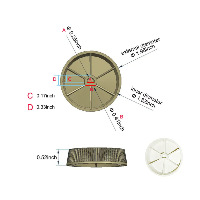 2PCS Baseboard Heater Thermostat Temperature Control Dial Knob Replacement, Baseboard Heater Knob, Wall Heater Board Knob, White