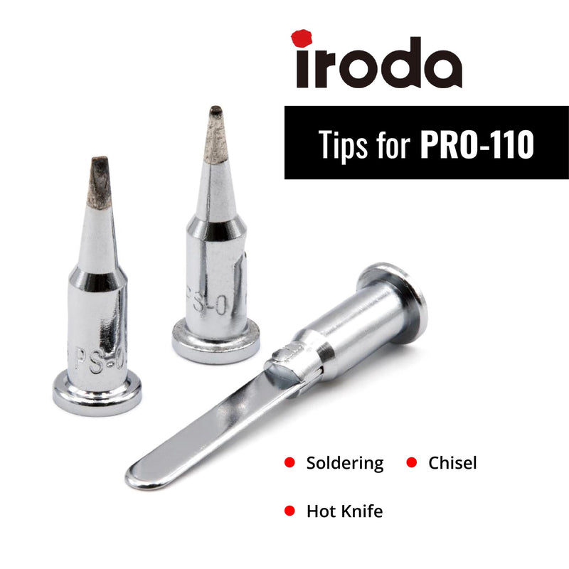 Iroda Solderpro 110 Spare Soldering Tips Set For Butane Soldering Iron Includes Conical, Chisel, Hot Cutter