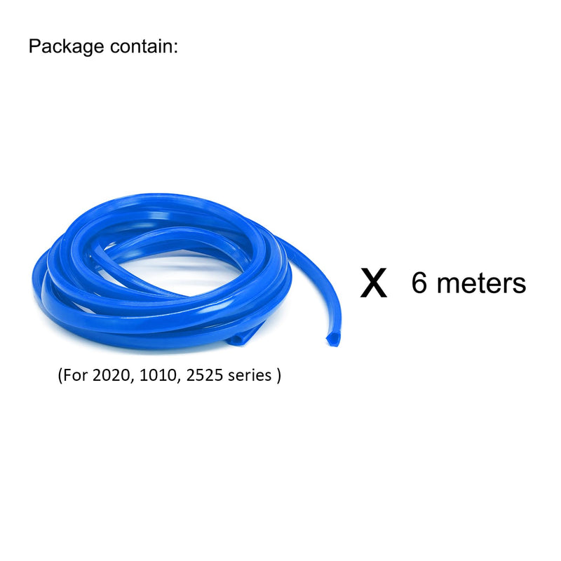 6 Meters 2020 Series 1010 10 Series Aluminum Extrusion 6mm Aluminum Profile Slot Cover Flat Seal for 6mm Slot Seal Strip 20mm x 20mm and 1" x 1" Aluminum Extrusion Rail-Blue Blue