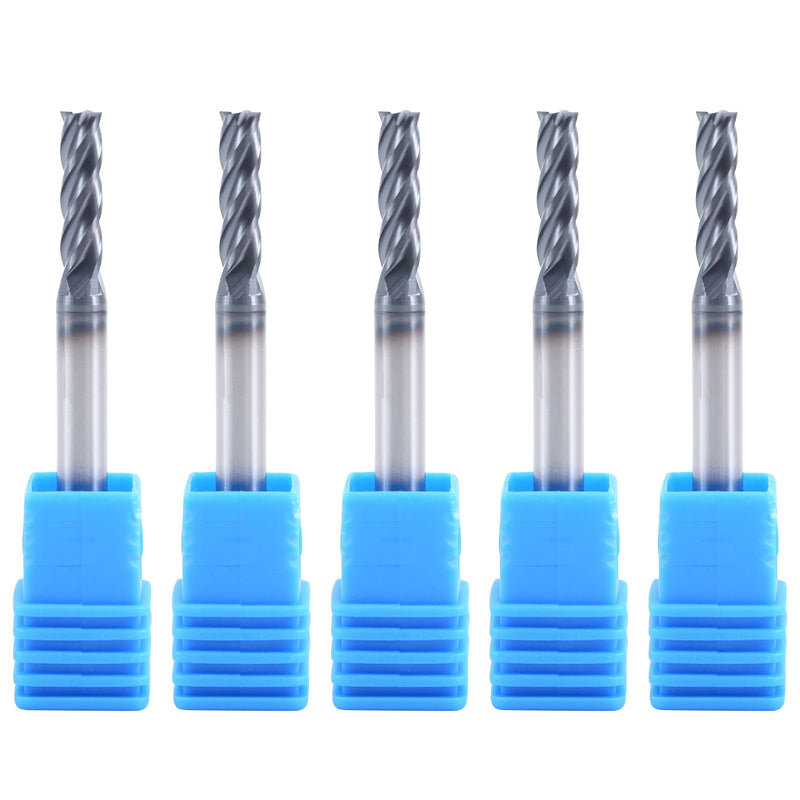 ISB 5/32’’ Carbide Square End Mill Set, 4 Flute Micro Grain Carbide Mill Bits for Alloy Steels/Hardened Steels, Suitable for DIYers and Professionals, 5 Pcs 5/32 in